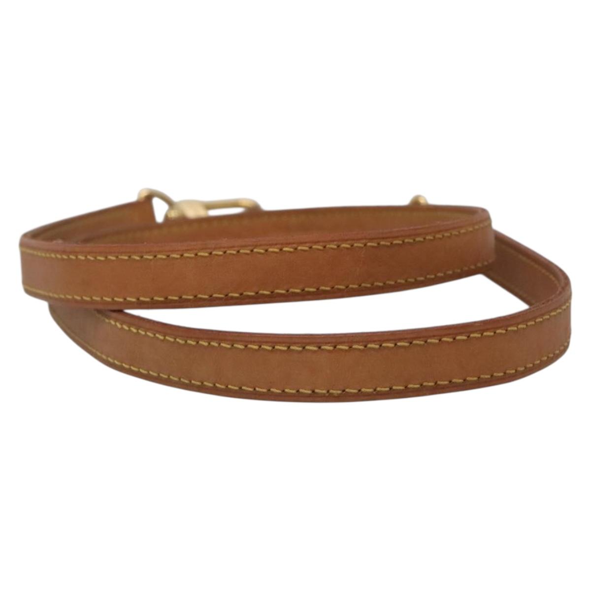 LOUIS VUITTON Shoulder Strap Leather Beige LV Auth 135762