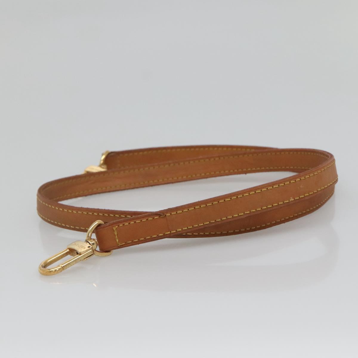 LOUIS VUITTON Shoulder Strap Leather Beige LV Auth 135762