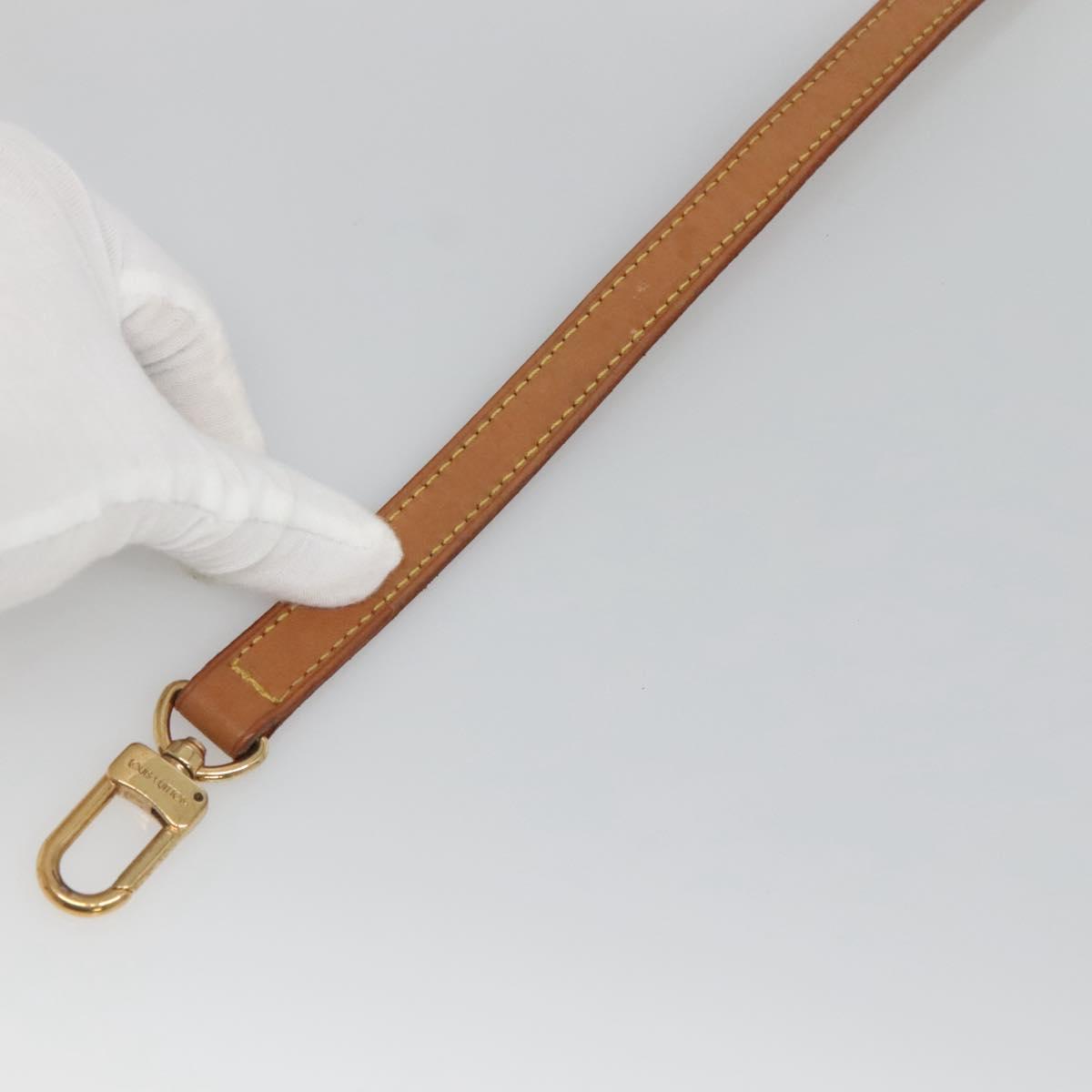 LOUIS VUITTON Shoulder Strap Leather Beige LV Auth 135762