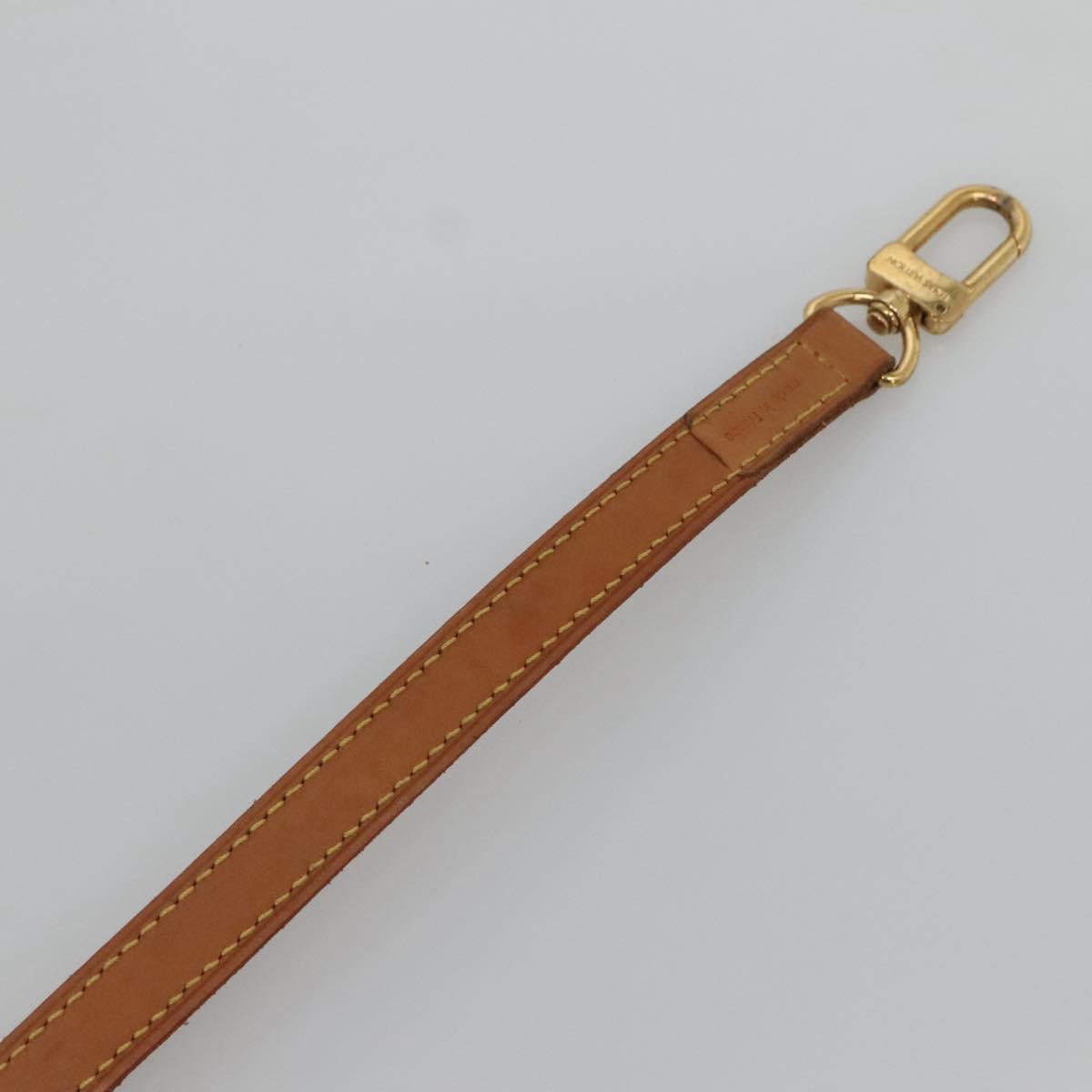 LOUIS VUITTON Shoulder Strap Leather Beige LV Auth 135762