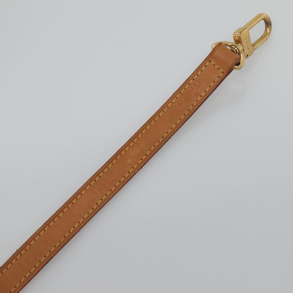 LOUIS VUITTON Shoulder Strap Leather Beige LV Auth 135762