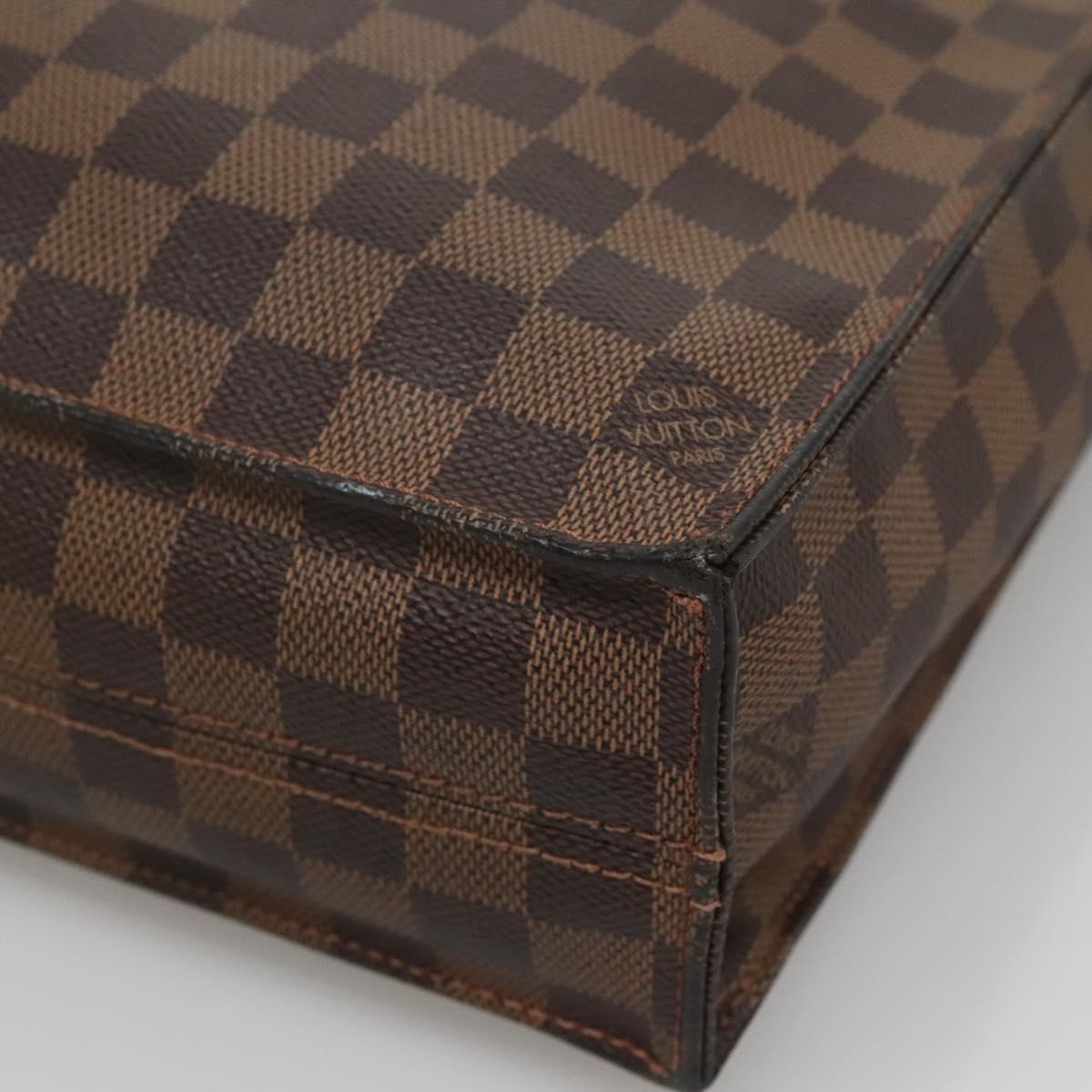 LOUIS VUITTON Damier Ebene Sac Plat Hand Bag N51140 LV Auth 135777