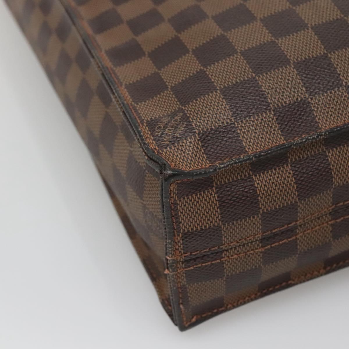 LOUIS VUITTON Damier Ebene Sac Plat Hand Bag N51140 LV Auth 135777