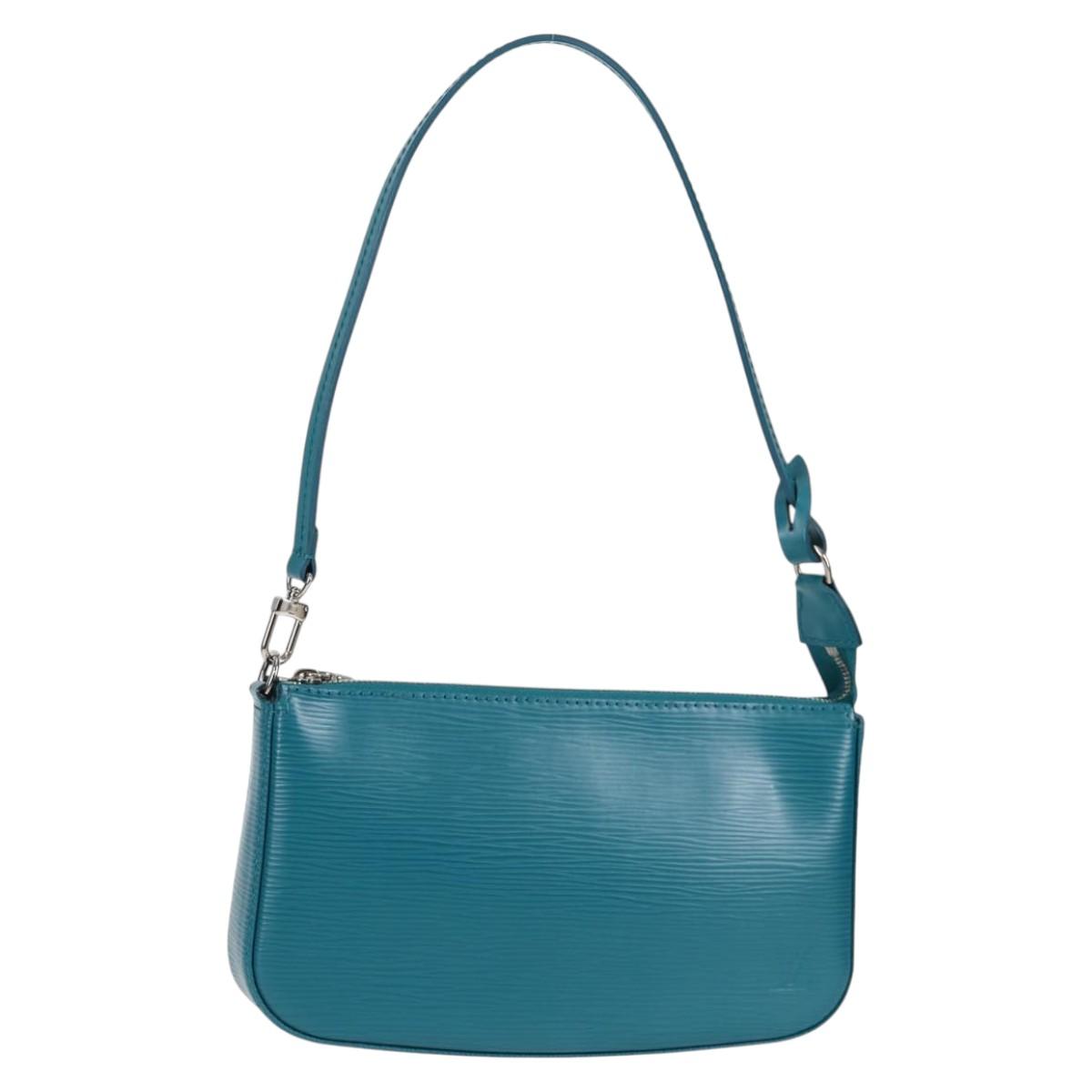 LOUIS VUITTON Epi Pochette Accessoires Pouch Cyan M40823 LV Auth 135779V