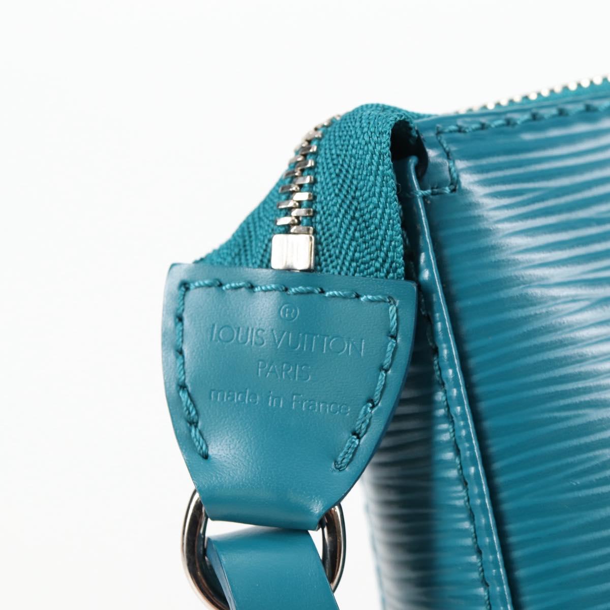 LOUIS VUITTON Epi Pochette Accessoires Pouch Cyan M40823 LV Auth 135779V
