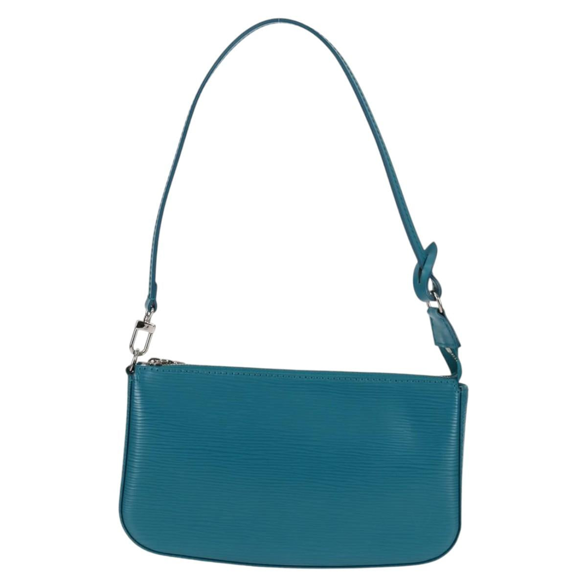 LOUIS VUITTON Epi Pochette Accessoires Pouch Cyan M40823 LV Auth 135779V