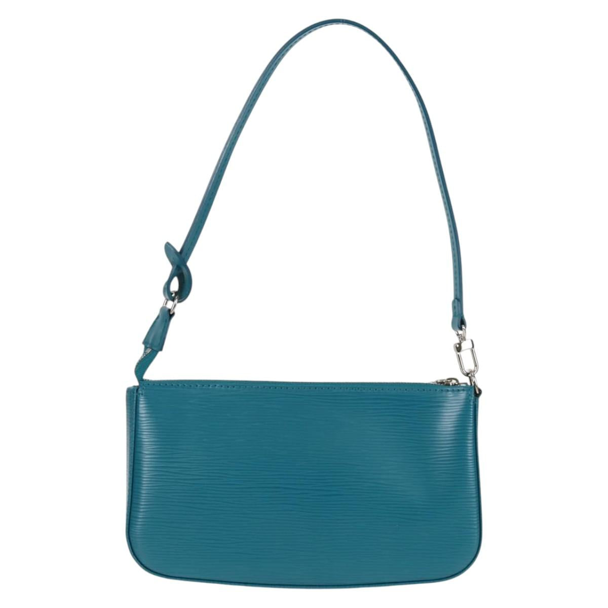 LOUIS VUITTON Epi Pochette Accessoires Pouch Cyan M40823 LV Auth 135779V