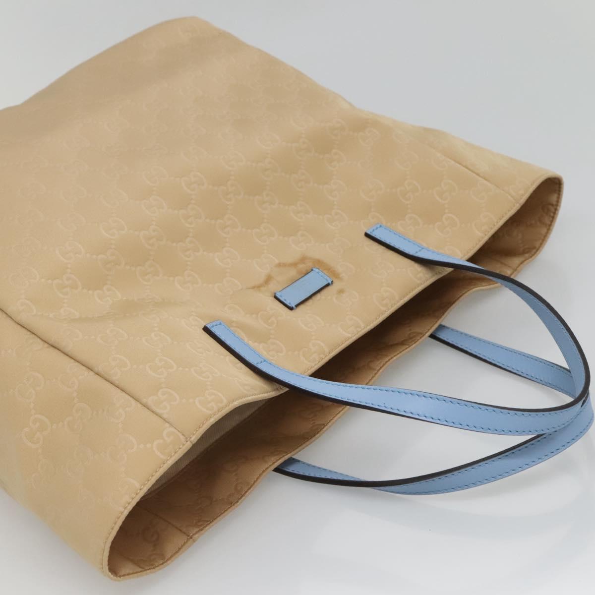 GUCCI GG Canvas Tote Bag Nylon Beige 282439 Auth 135786