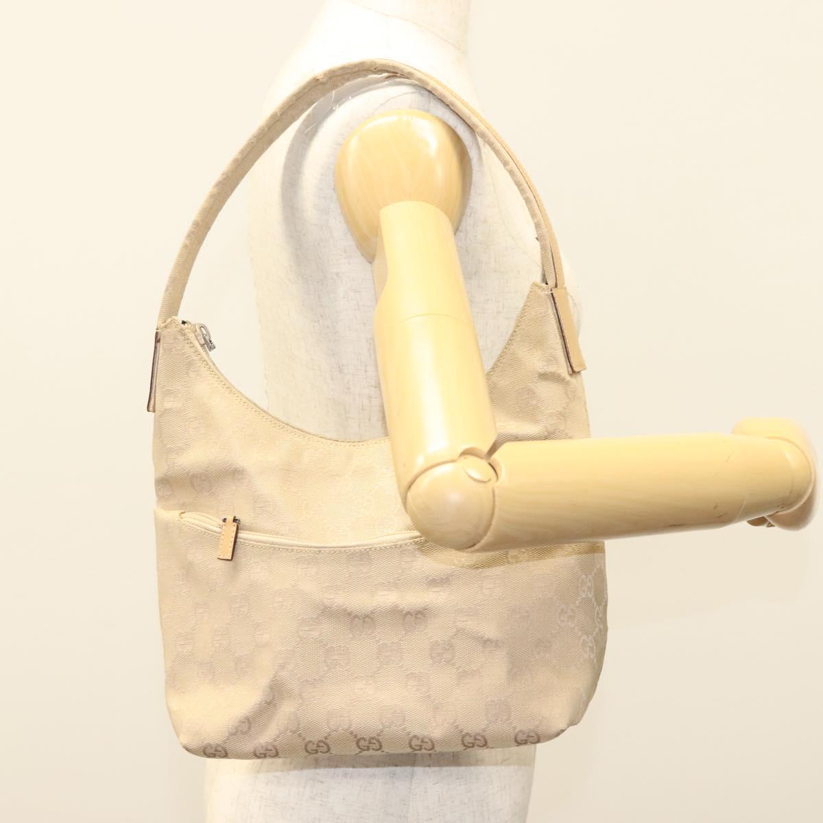 GUCCI GG Canvas Shoulder Bag Beige 001 3386 Auth 135789