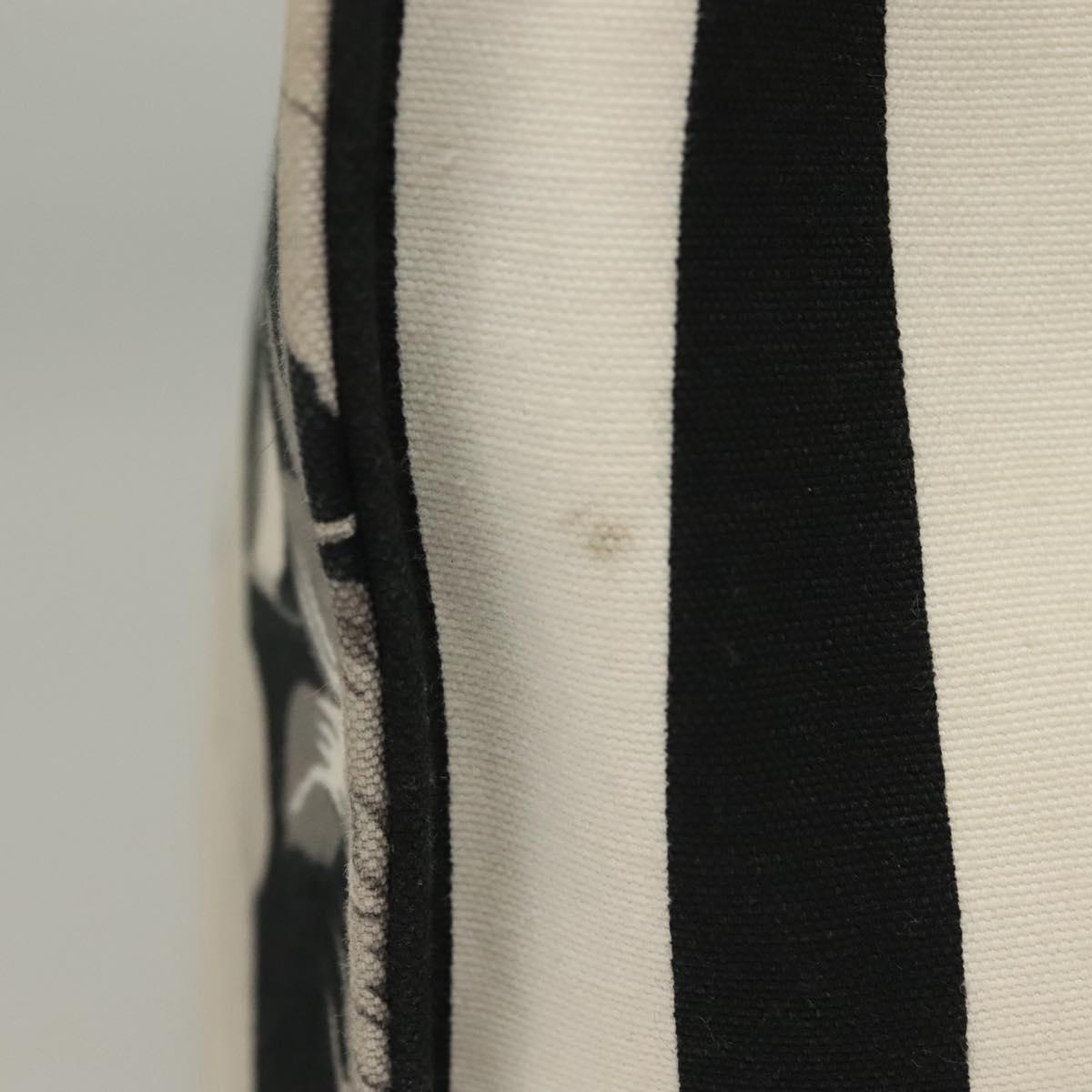 BURBERRY Tote Bag Canvas Black Silver Auth 135811