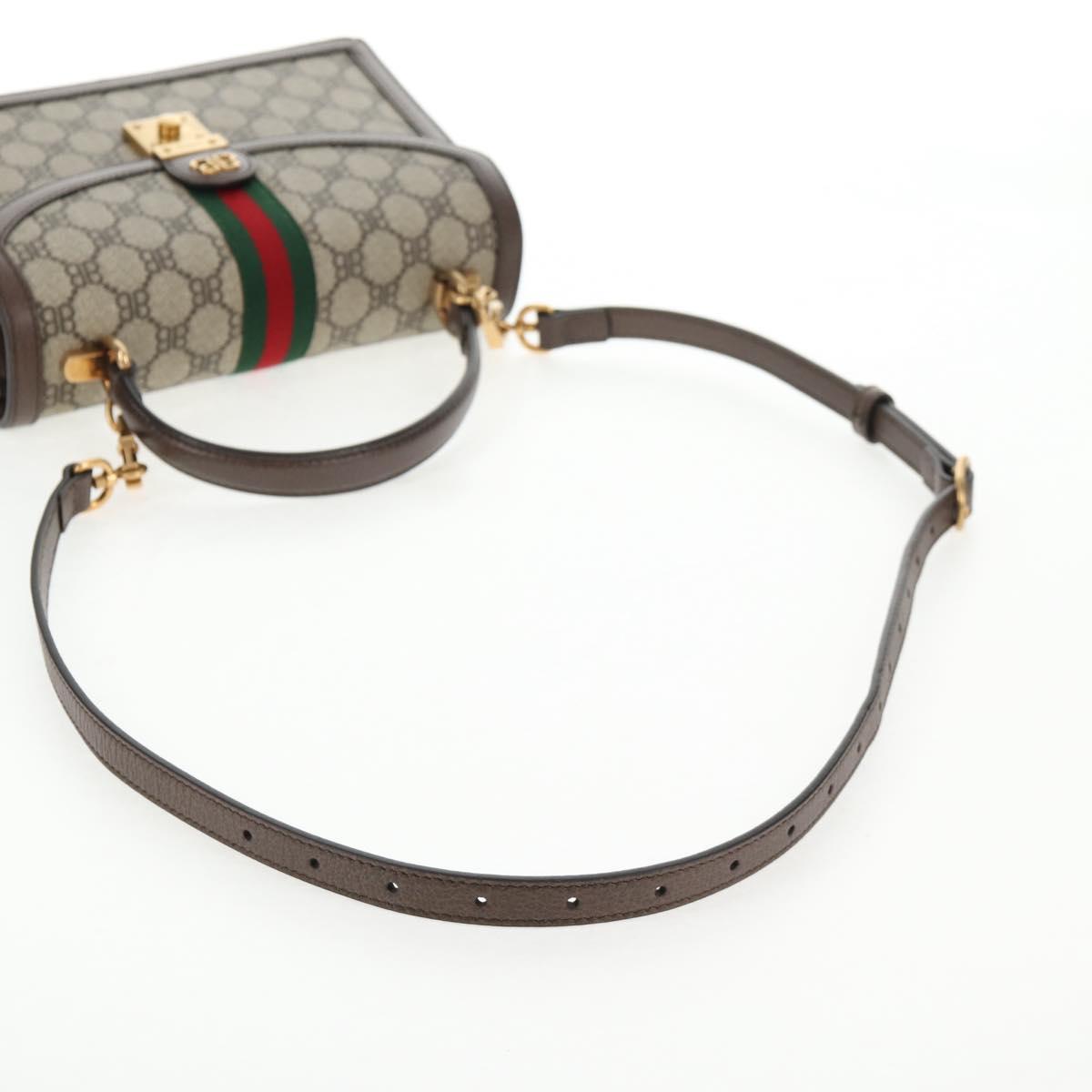 GUCCI Balenciaga Collaboration Web Sherry Line Bag PVC Beige 680119 Auth135820SM
