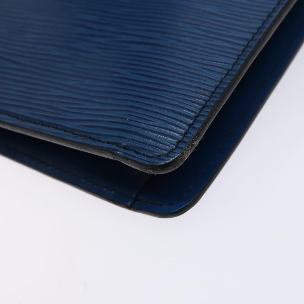 LOUIS VUITTON Epi Montaigne 27 Clutch Bag Blue M52655 LV Auth 135873