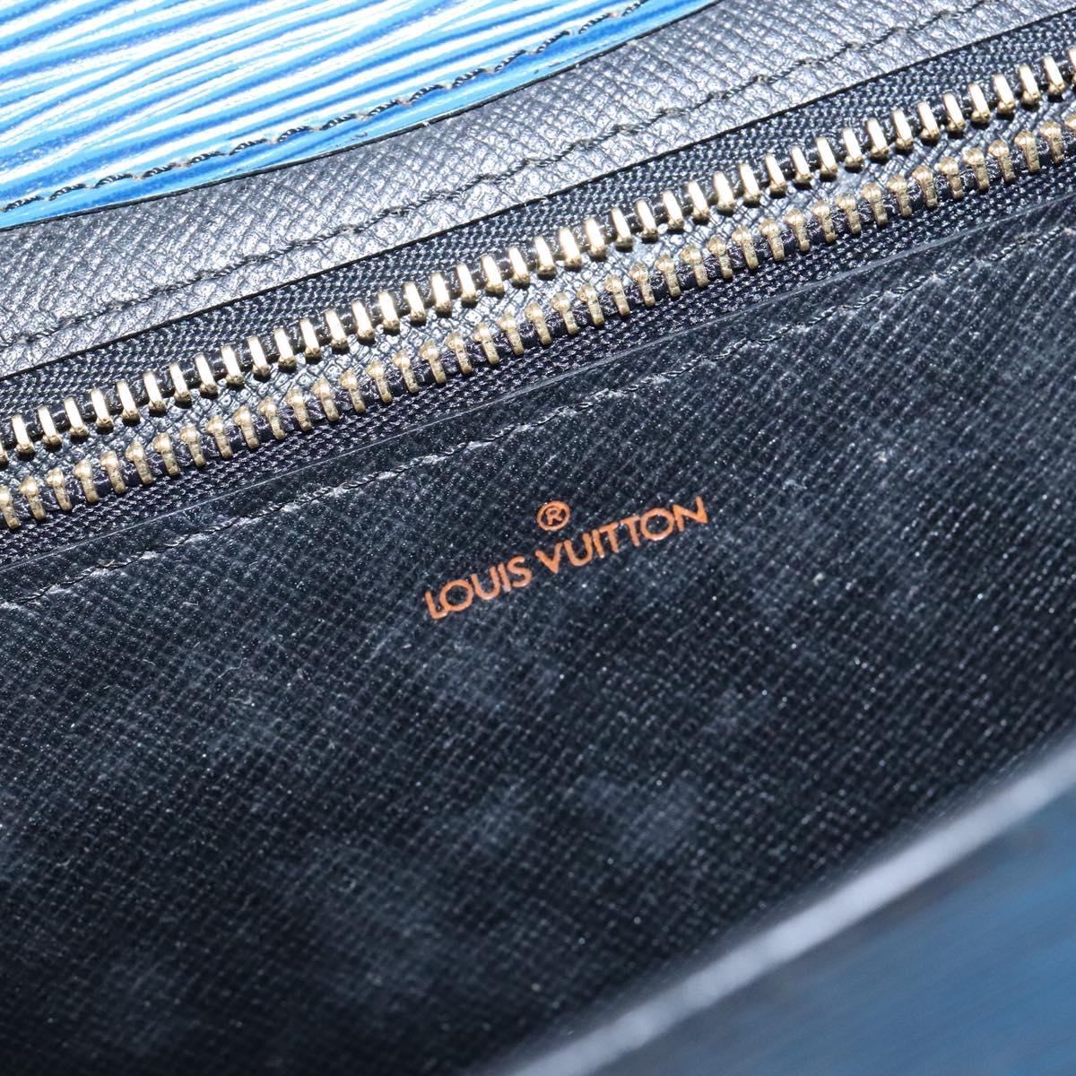 LOUIS VUITTON Epi Montaigne 27 Clutch Bag Blue M52655 LV Auth 135873