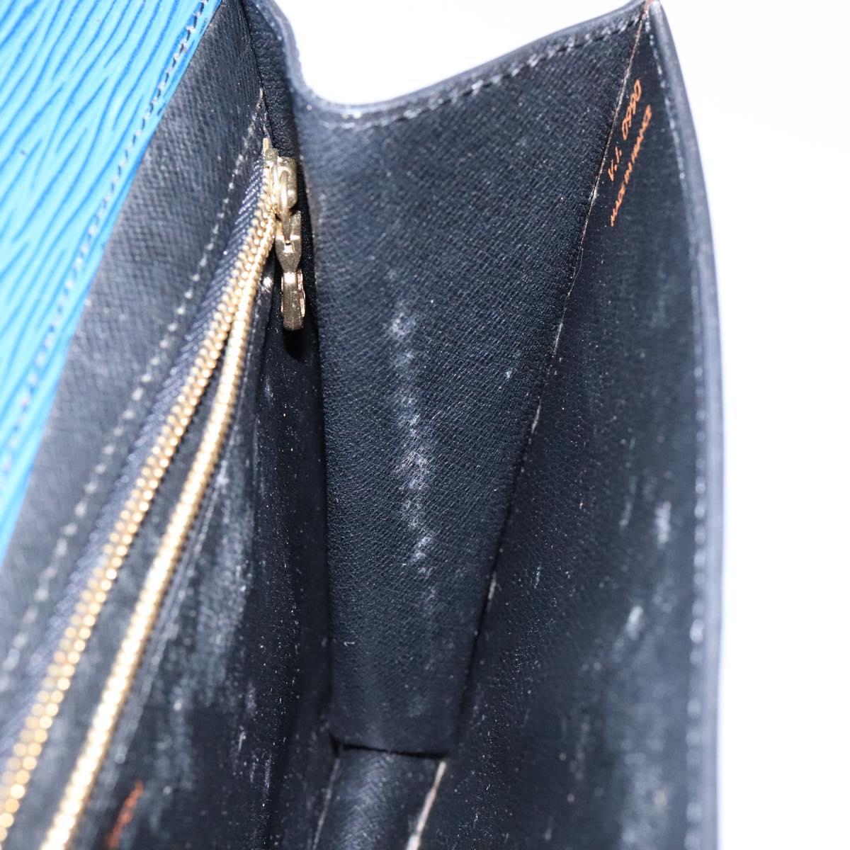 LOUIS VUITTON Epi Montaigne 27 Clutch Bag Blue M52655 LV Auth 135873