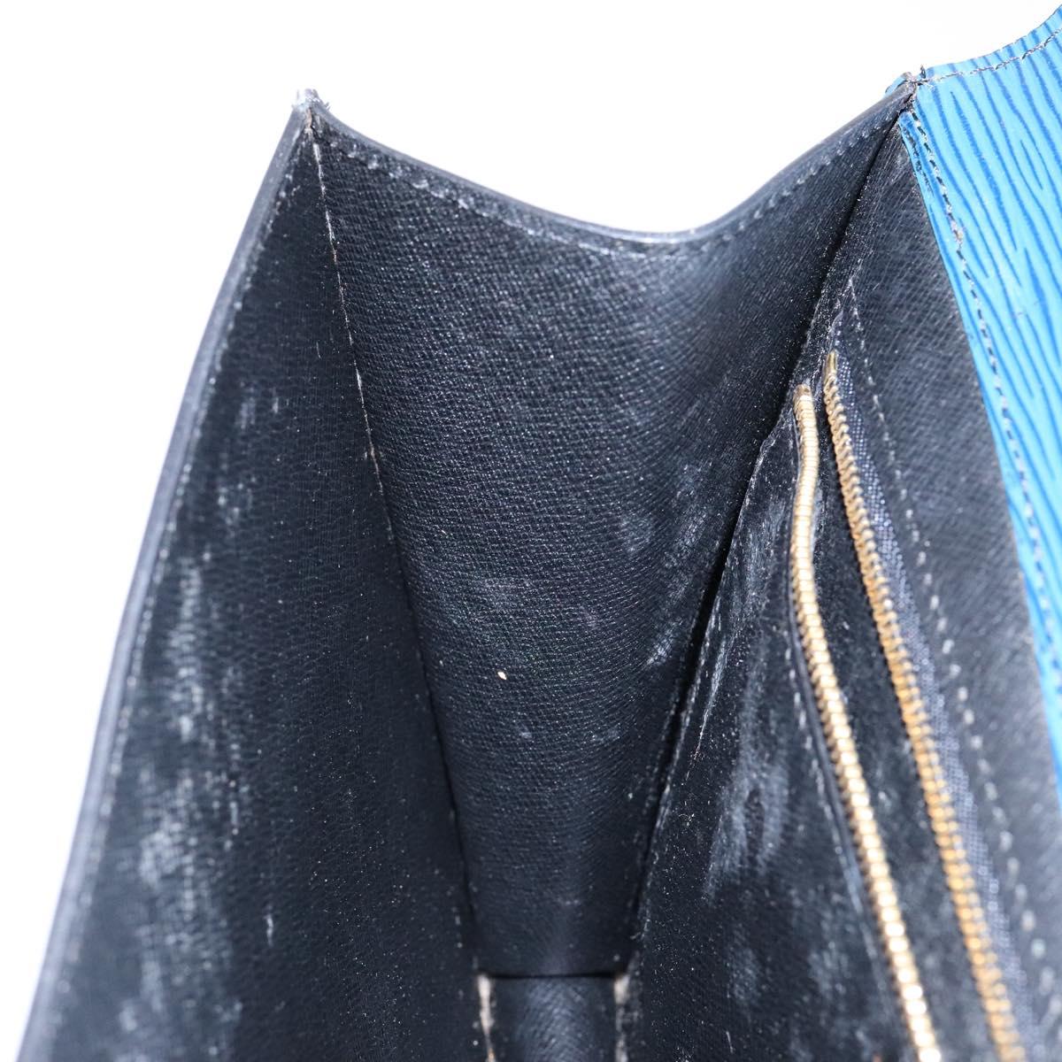 LOUIS VUITTON Epi Montaigne 27 Clutch Bag Blue M52655 LV Auth 135873
