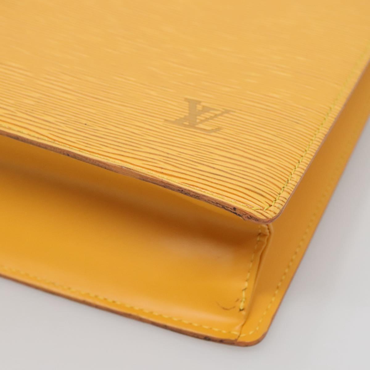 LOUIS VUITTON Epi Sac Plat Hand Bag Yellow M52079 LV Auth 135876