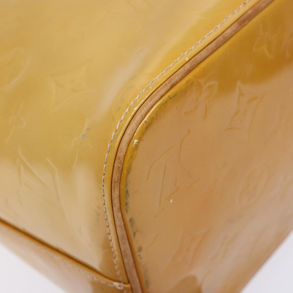LOUIS VUITTON Monogram Vernis Houston Hand Bag Beige M91004 LV Auth 135882
