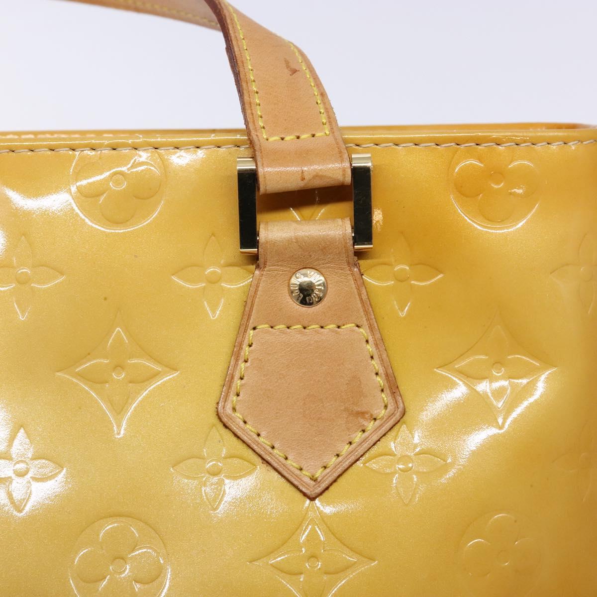 LOUIS VUITTON Monogram Vernis Houston Hand Bag Beige M91004 LV Auth 135882