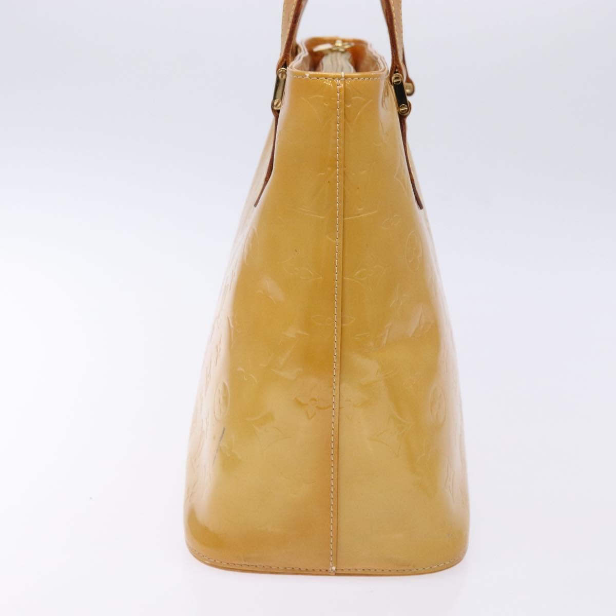 LOUIS VUITTON Monogram Vernis Houston Hand Bag Beige M91004 LV Auth 135882