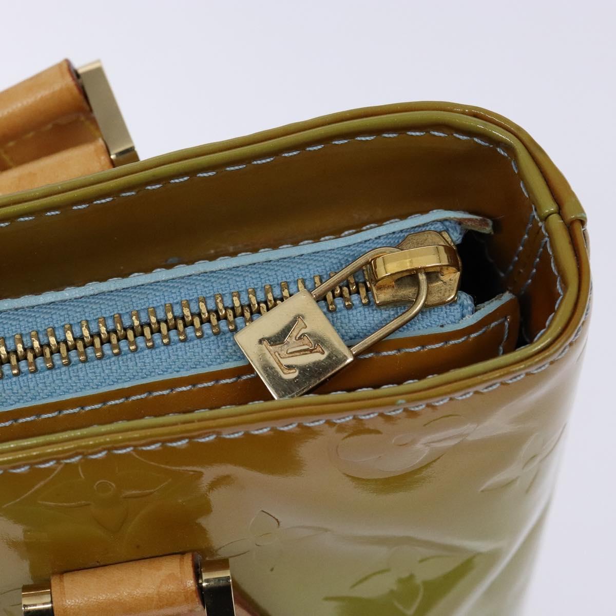LOUIS VUITTON Monogram Vernis Houston Hand Bag Baby Blue M91005 LV Auth 135883