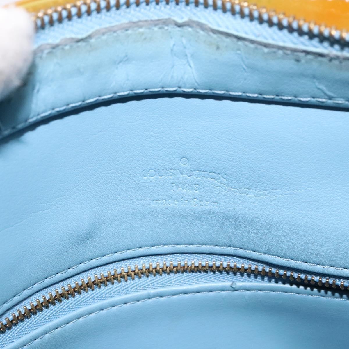 LOUIS VUITTON Monogram Vernis Houston Hand Bag Baby Blue M91005 LV Auth 135883