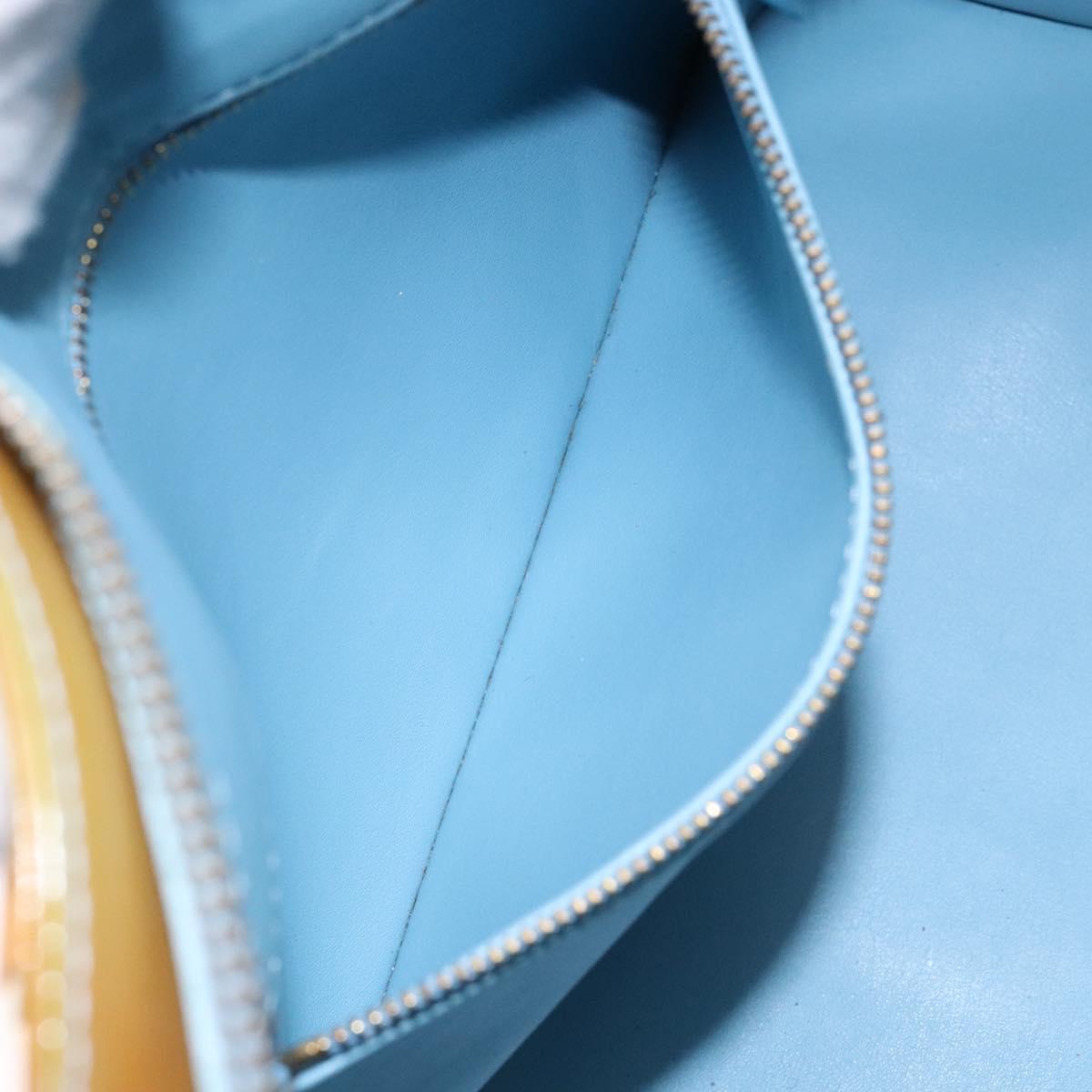 LOUIS VUITTON Monogram Vernis Houston Hand Bag Baby Blue M91005 LV Auth 135883