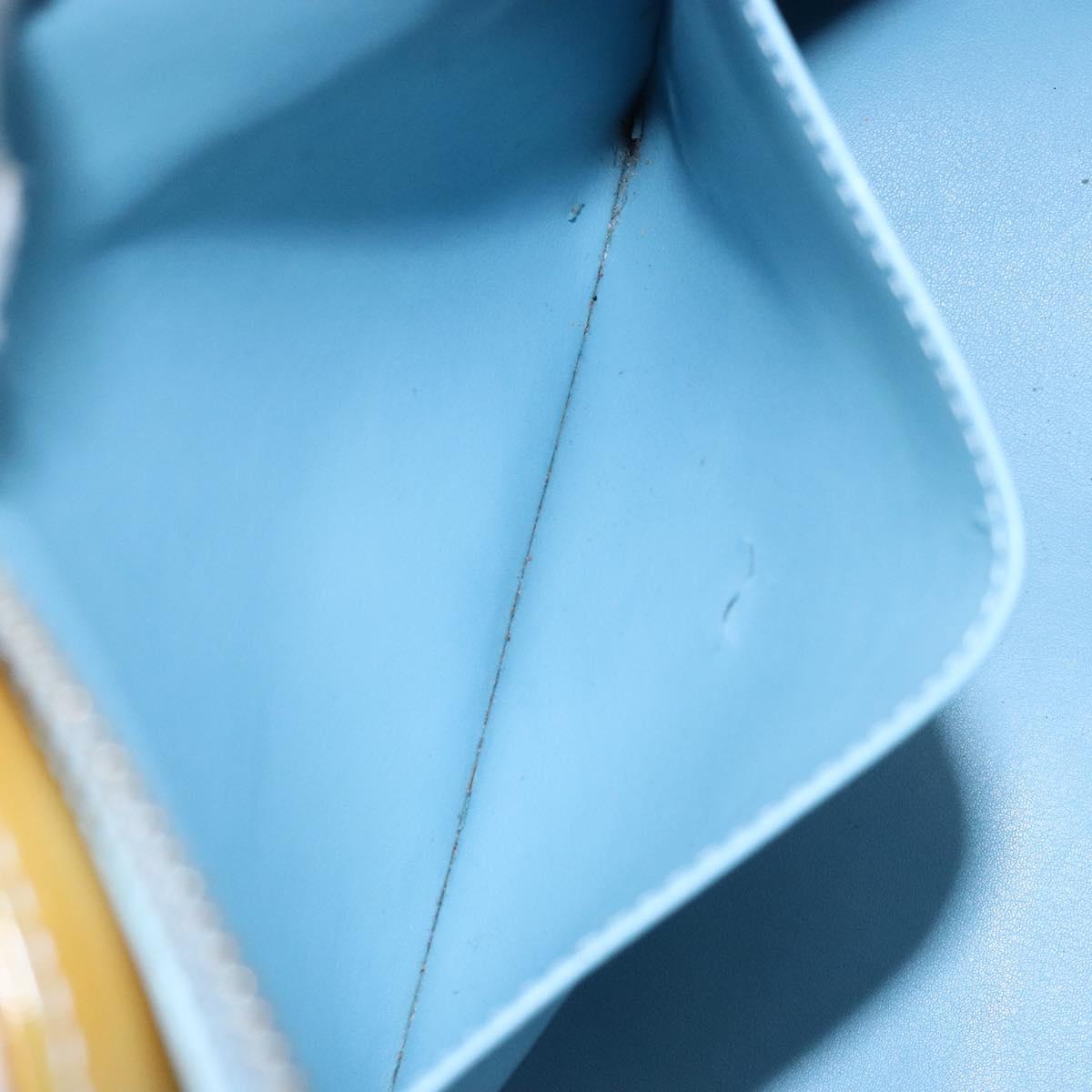 LOUIS VUITTON Monogram Vernis Houston Hand Bag Baby Blue M91005 LV Auth 135883