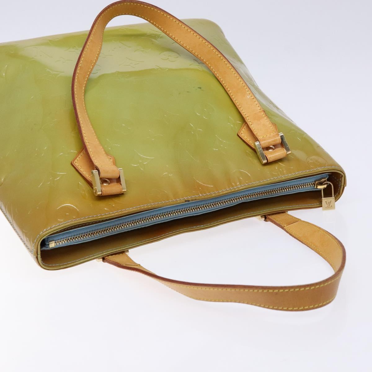 LOUIS VUITTON Monogram Vernis Houston Hand Bag Baby Blue M91005 LV Auth 135883
