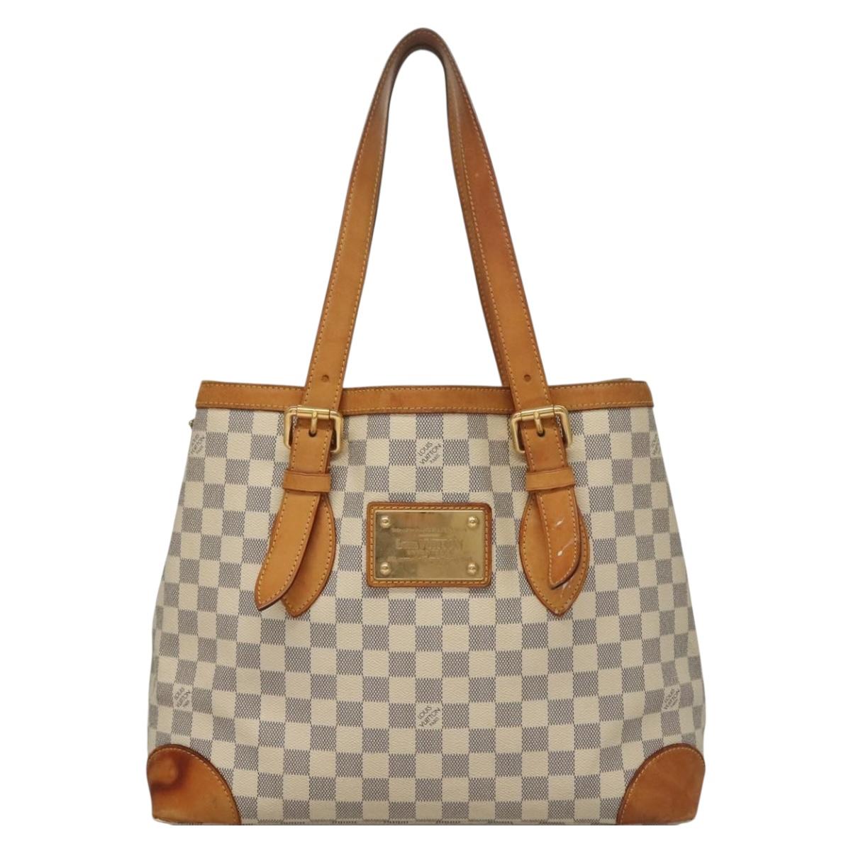 LOUIS VUITTON Damier Azur Hampstead MM Tote Bag N51206 LV Auth 135893