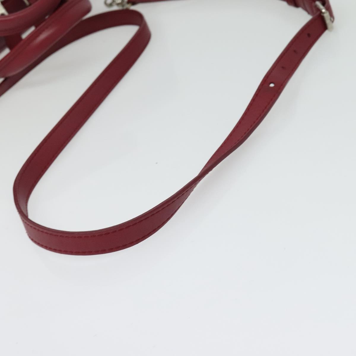 BALENCIAGA Triangle Duffel Hand Bag Leather 2way Red 476975 Auth 135922