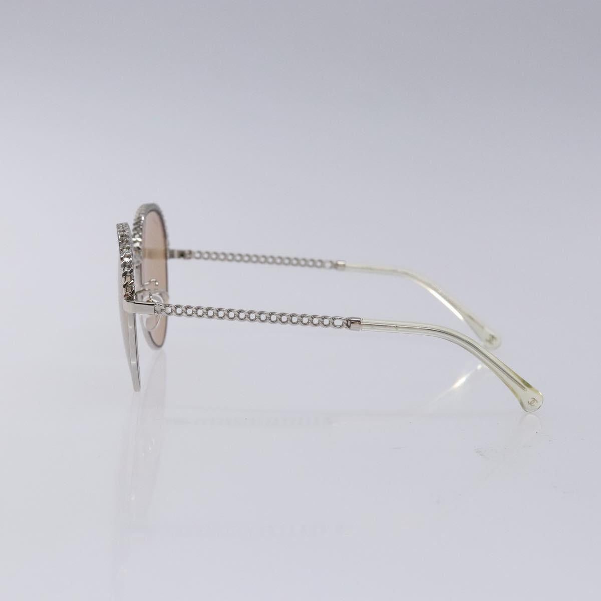 CHANEL Sunglasses plastic Silver CC Auth 135942