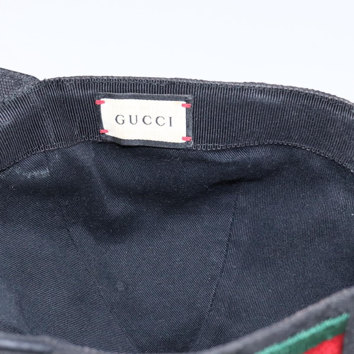 GUCCI Web Sherry Line GG Canvas Cap S Black Red Green 200085 Auth 135944