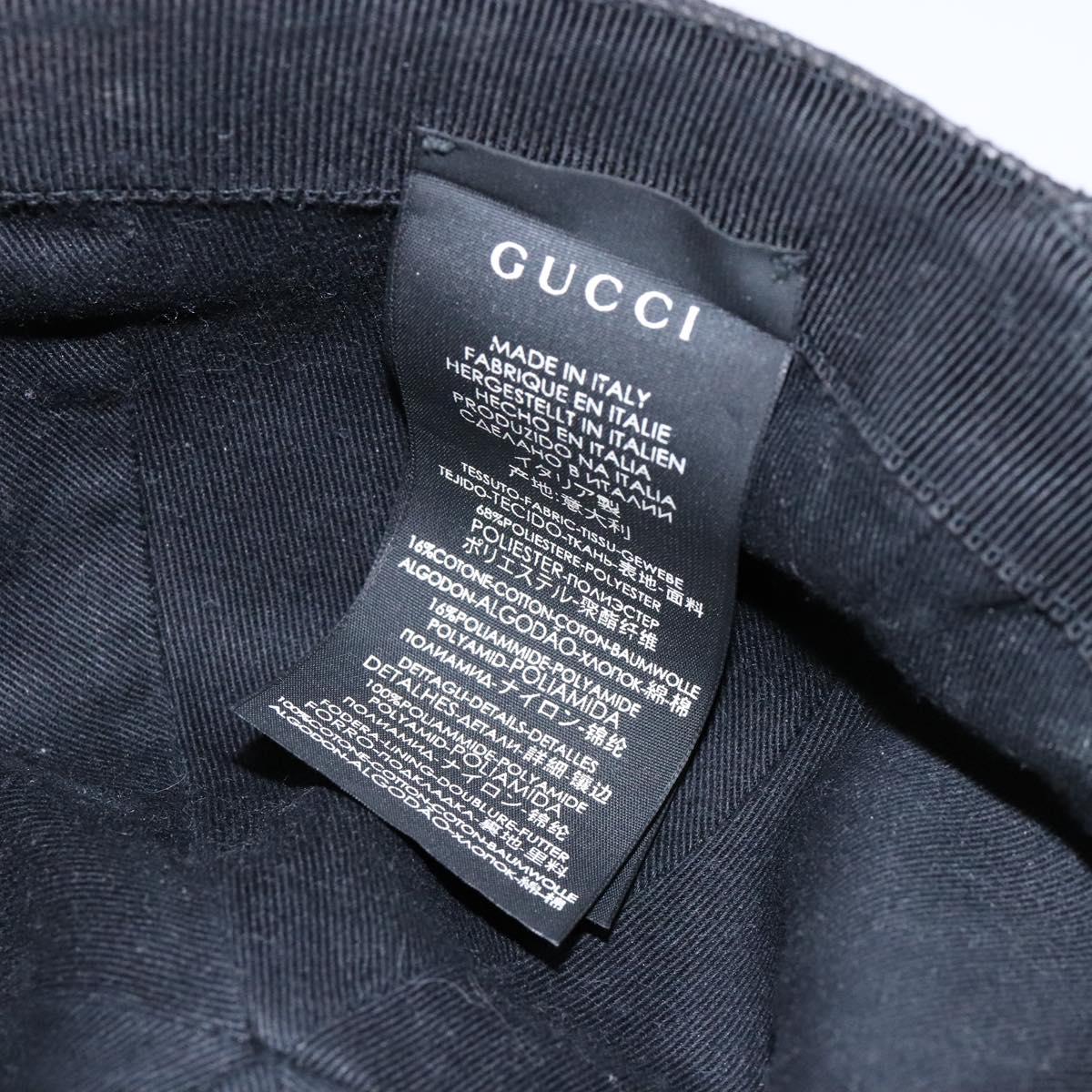 GUCCI Web Sherry Line GG Canvas Cap S Black Red Green 200085 Auth 135944