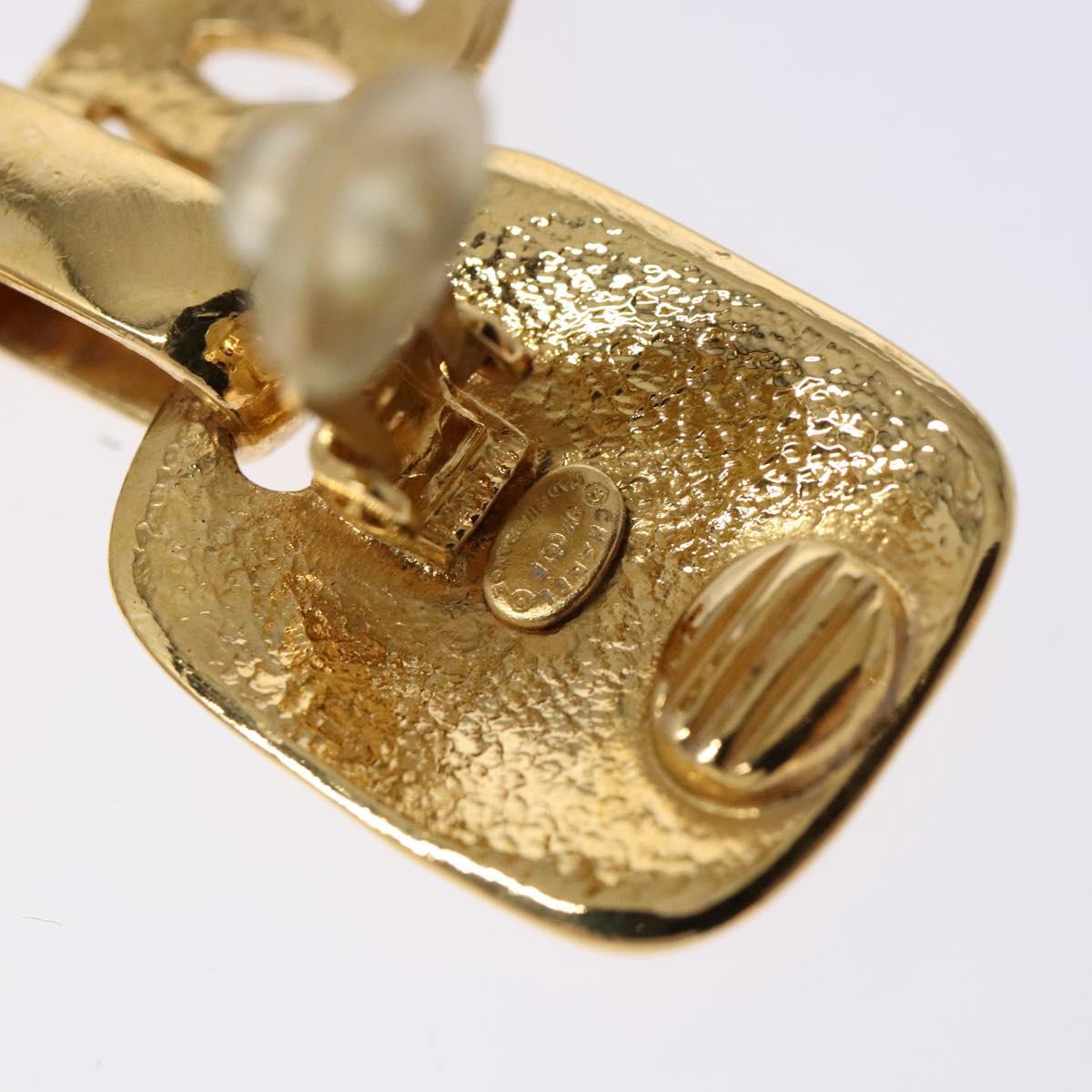 CHANEL COCO Mark Earring Metal Gold CC Auth 135951SAV