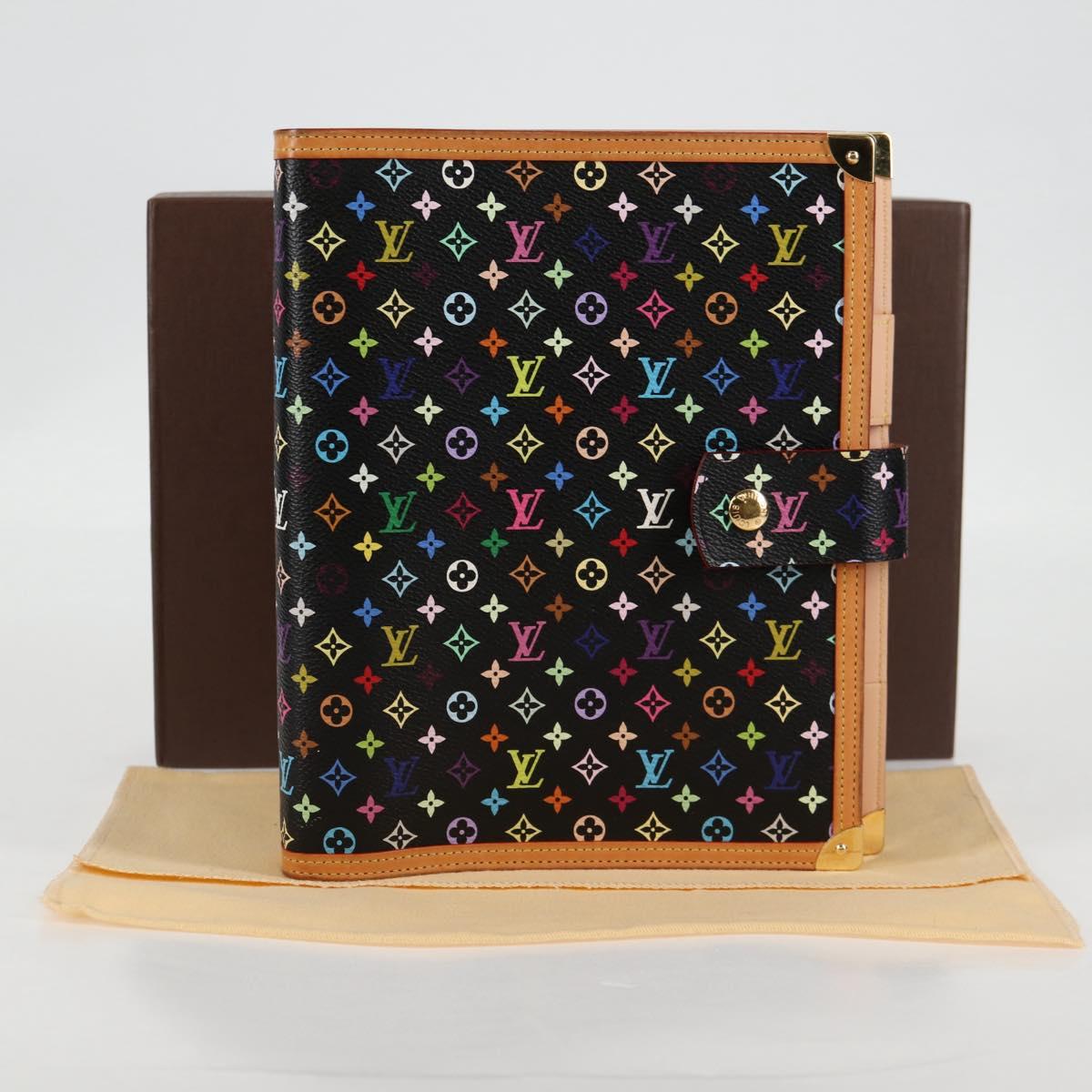LOUIS VUITTON Multicolor Agenda GM Day Planner Cover Black R20893 Auth 135956V