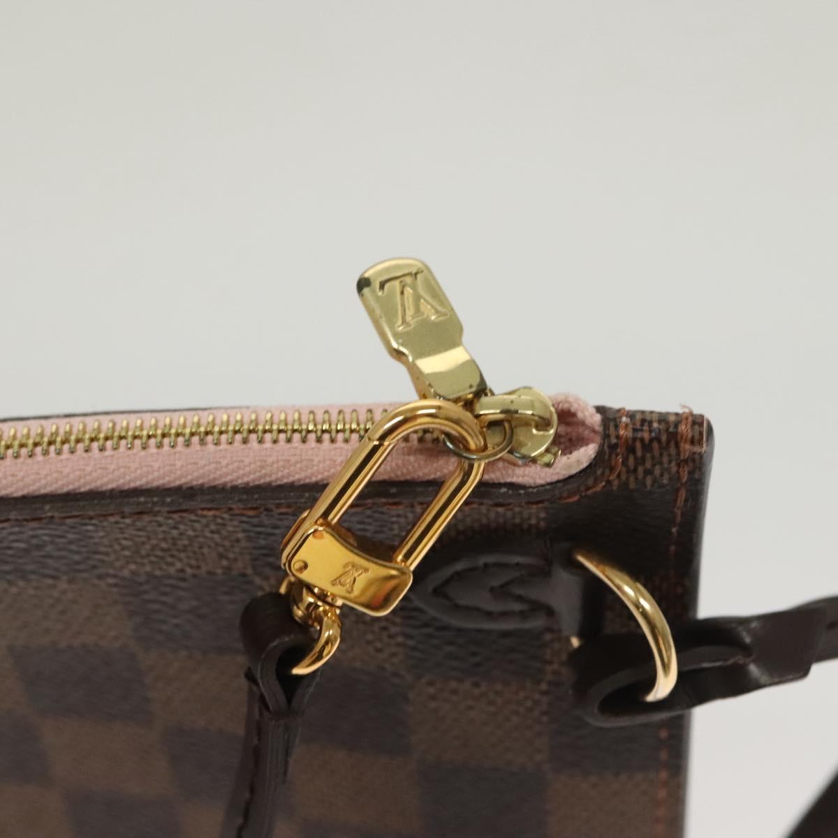 LOUIS VUITTON Damier Ebene Neverfull MM Pouch LV Auth 135978