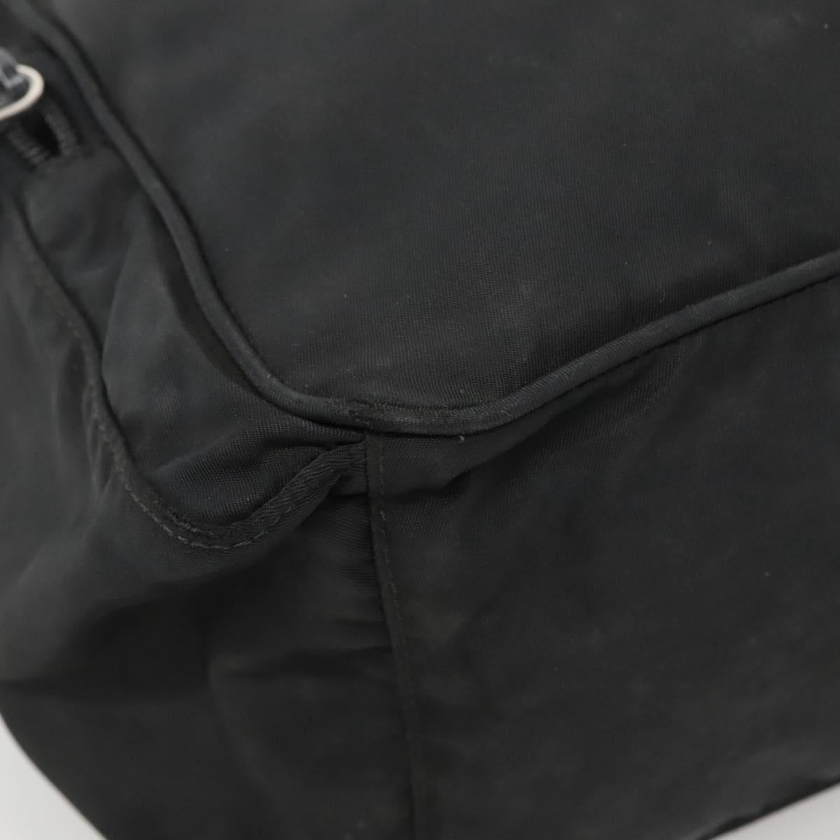 PRADA Shoulder Bag Nylon Black Silver Auth 135983
