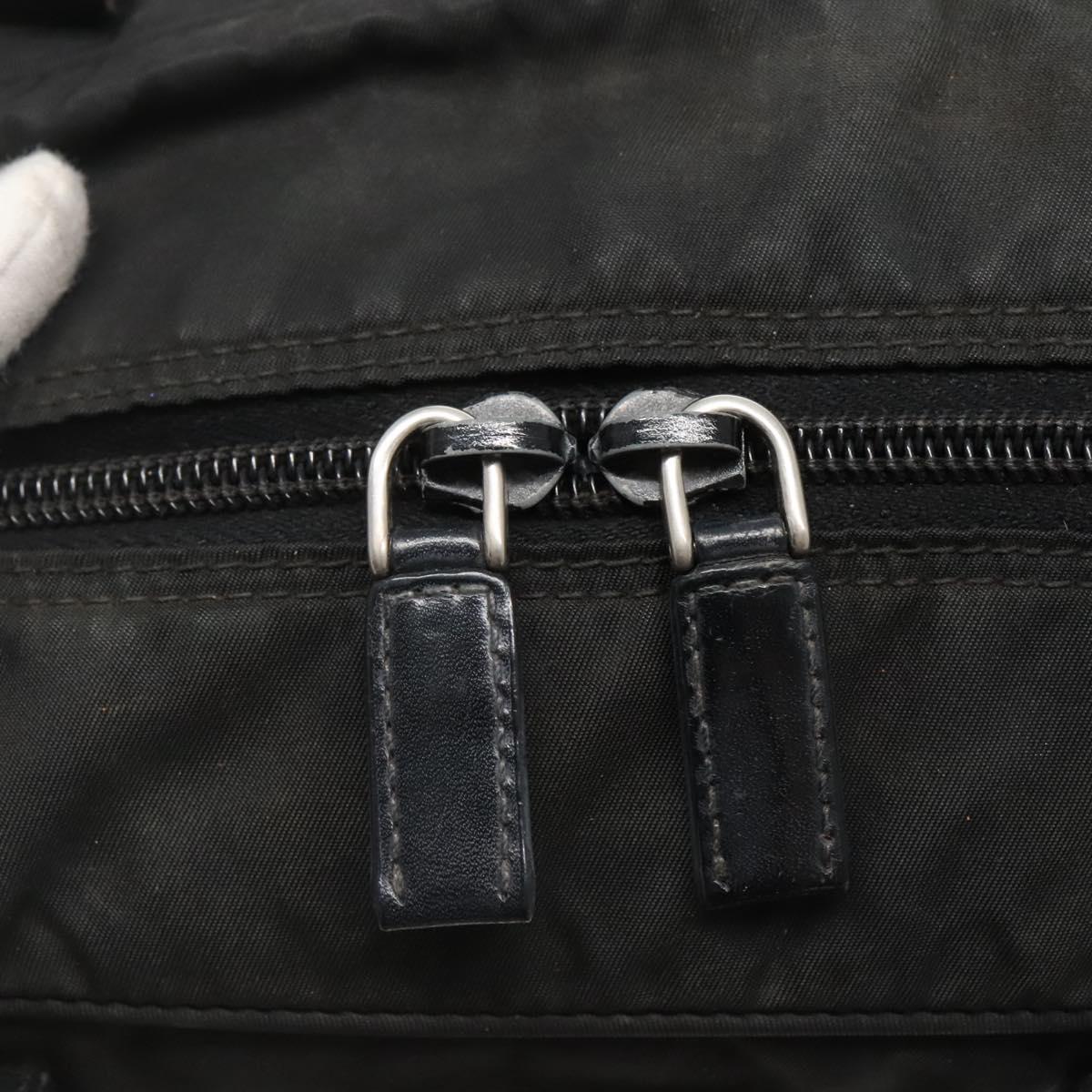 PRADA Shoulder Bag Nylon Black Silver Auth 135983