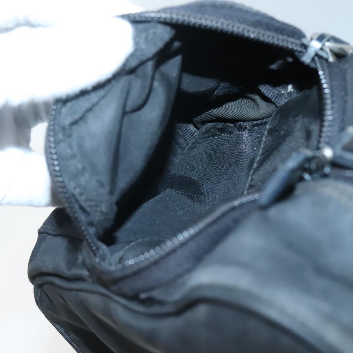 PRADA Shoulder Bag Nylon Black Silver Auth 135983