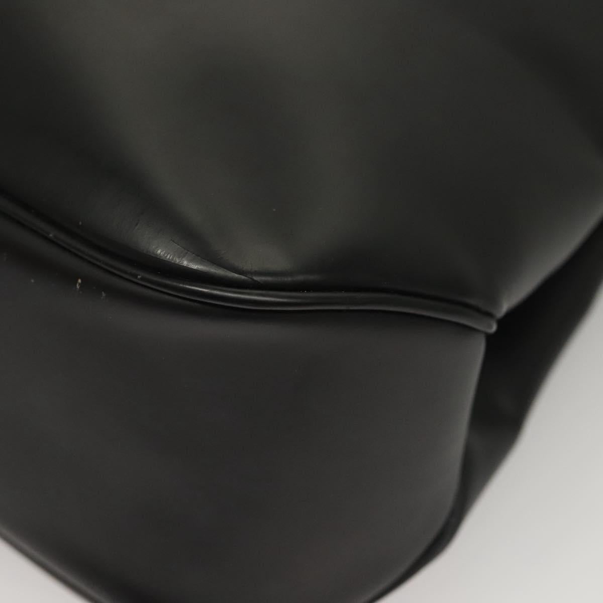 Salvatore Ferragamo Vala Shoulder Bag Enamel Black Gold Auth 135986