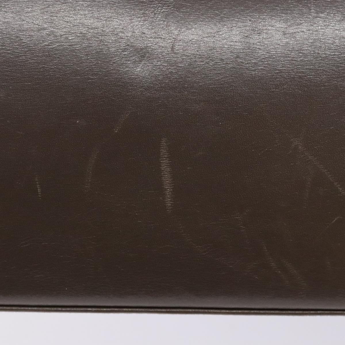 Salvatore Ferragamo Gancini Shoulder Bag Leather Brown Silver Auth 135987