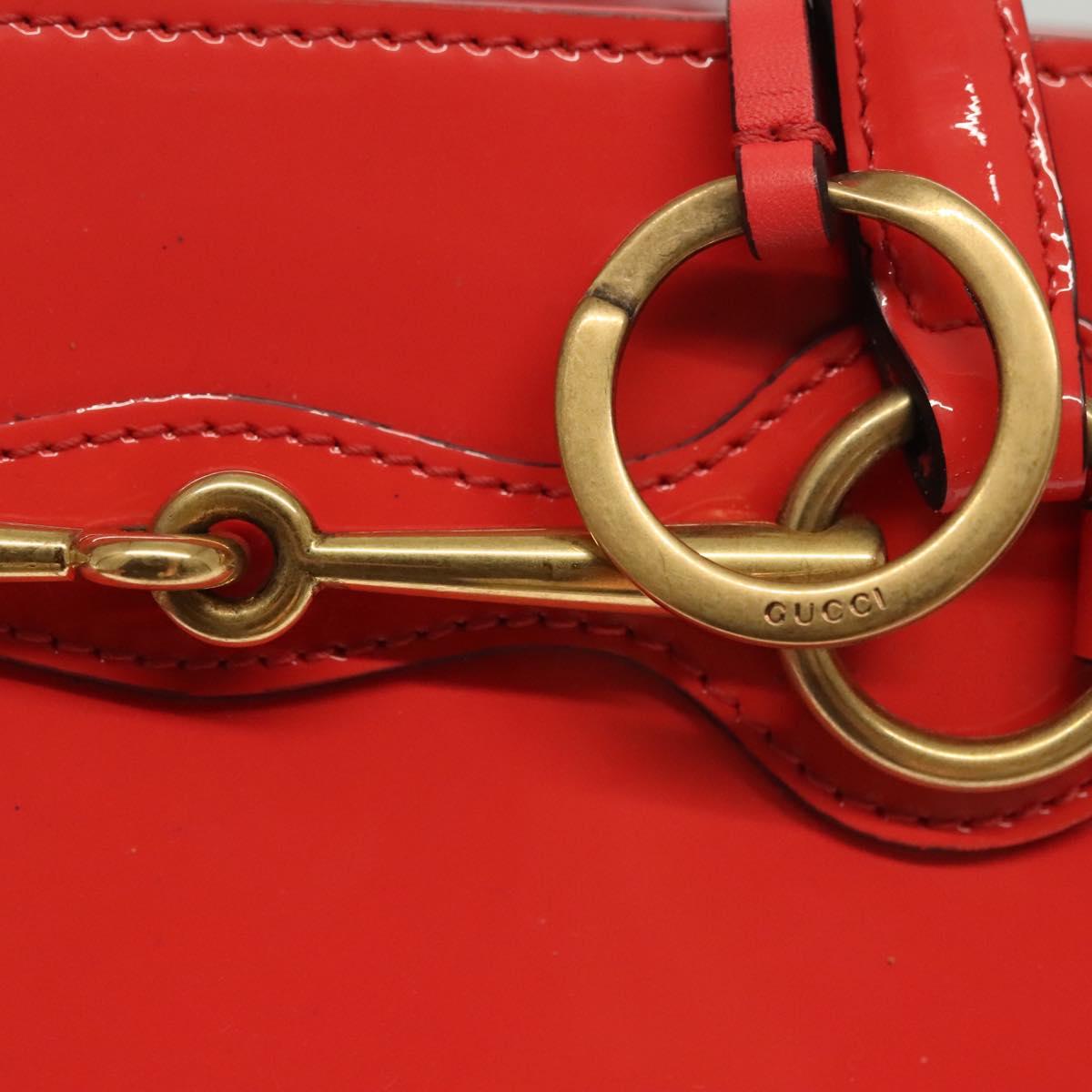 GUCCI Hand Bag Enamel 2way Red Gold 371925 Auth 135992