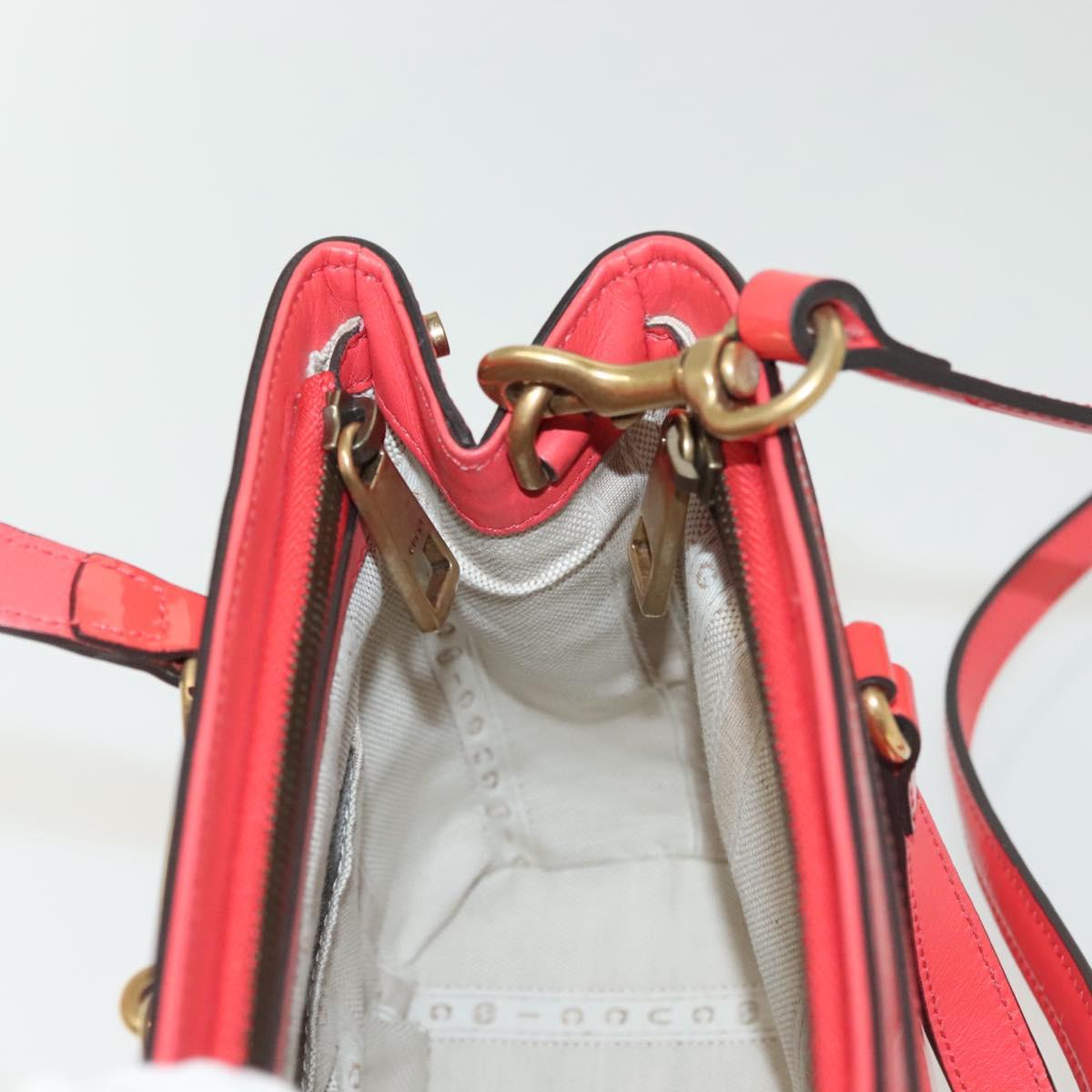 GUCCI Hand Bag Enamel 2way Red Gold 371925 Auth 135992