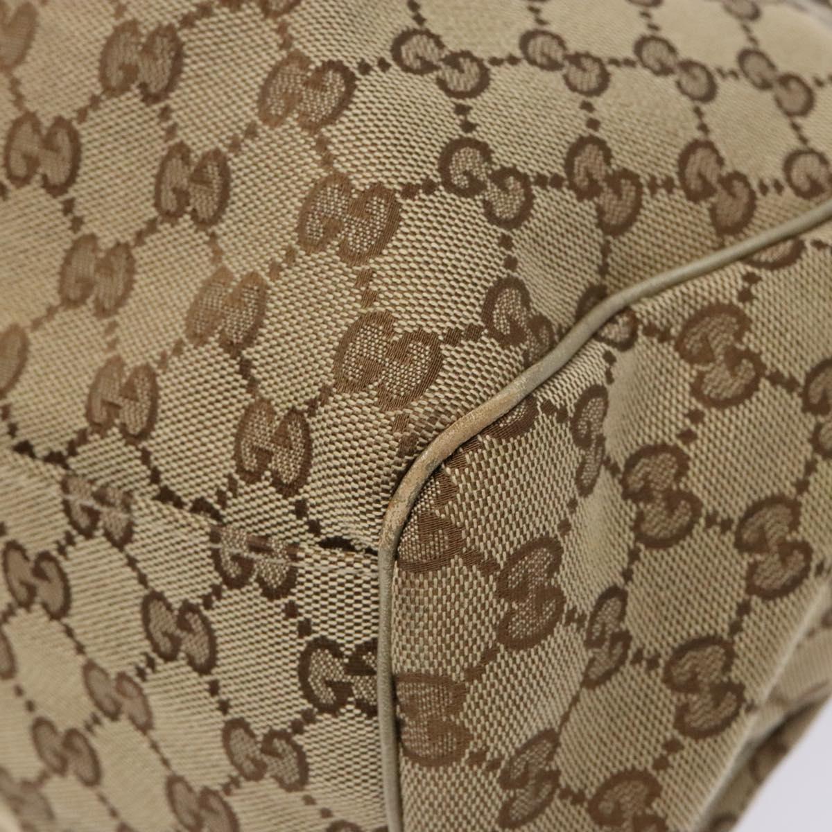 GUCCI GG Canvas Hand Bag Beige Gold 211944 Auth 135993