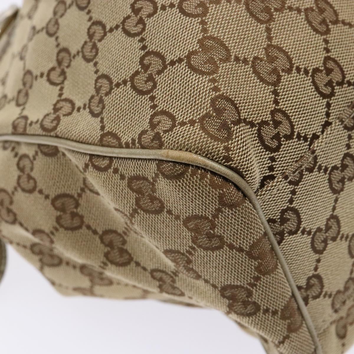 GUCCI GG Canvas Hand Bag Beige Gold 211944 Auth 135993