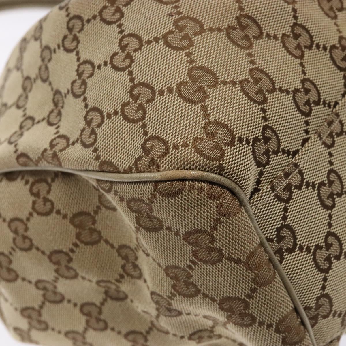 GUCCI GG Canvas Hand Bag Beige Gold 211944 Auth 135993
