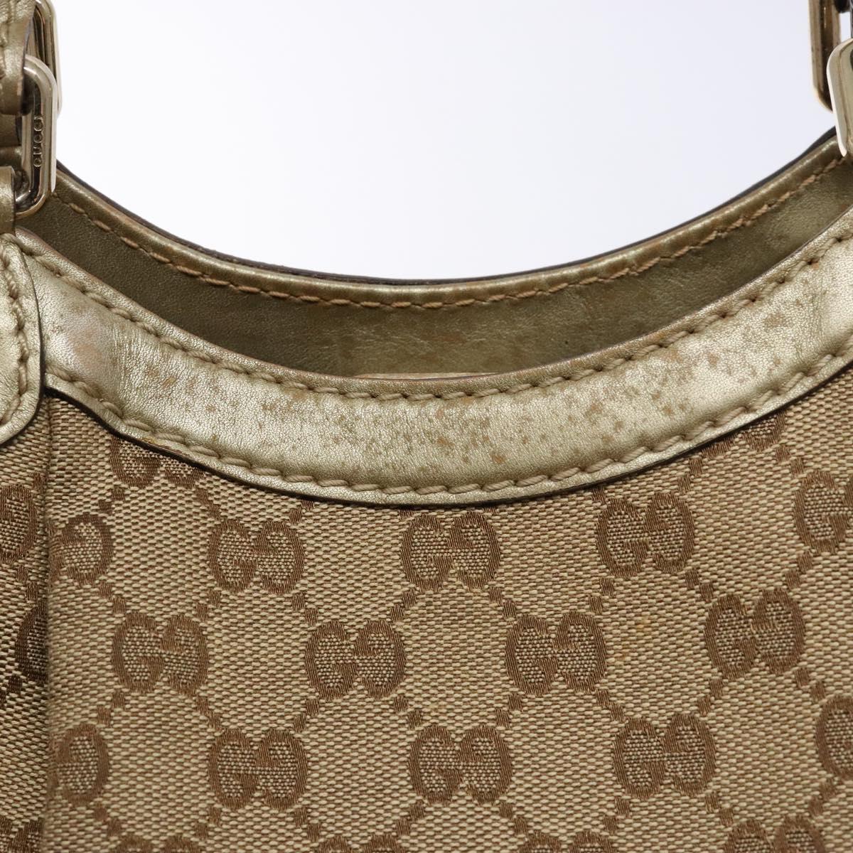 GUCCI GG Canvas Hand Bag Beige Gold 211944 Auth 135993