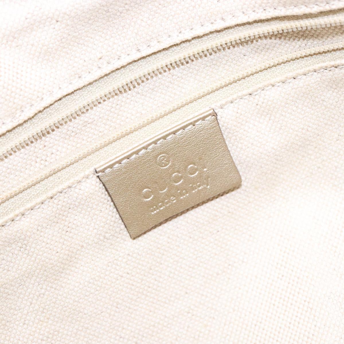 GUCCI GG Canvas Hand Bag Beige Gold 211944 Auth 135993