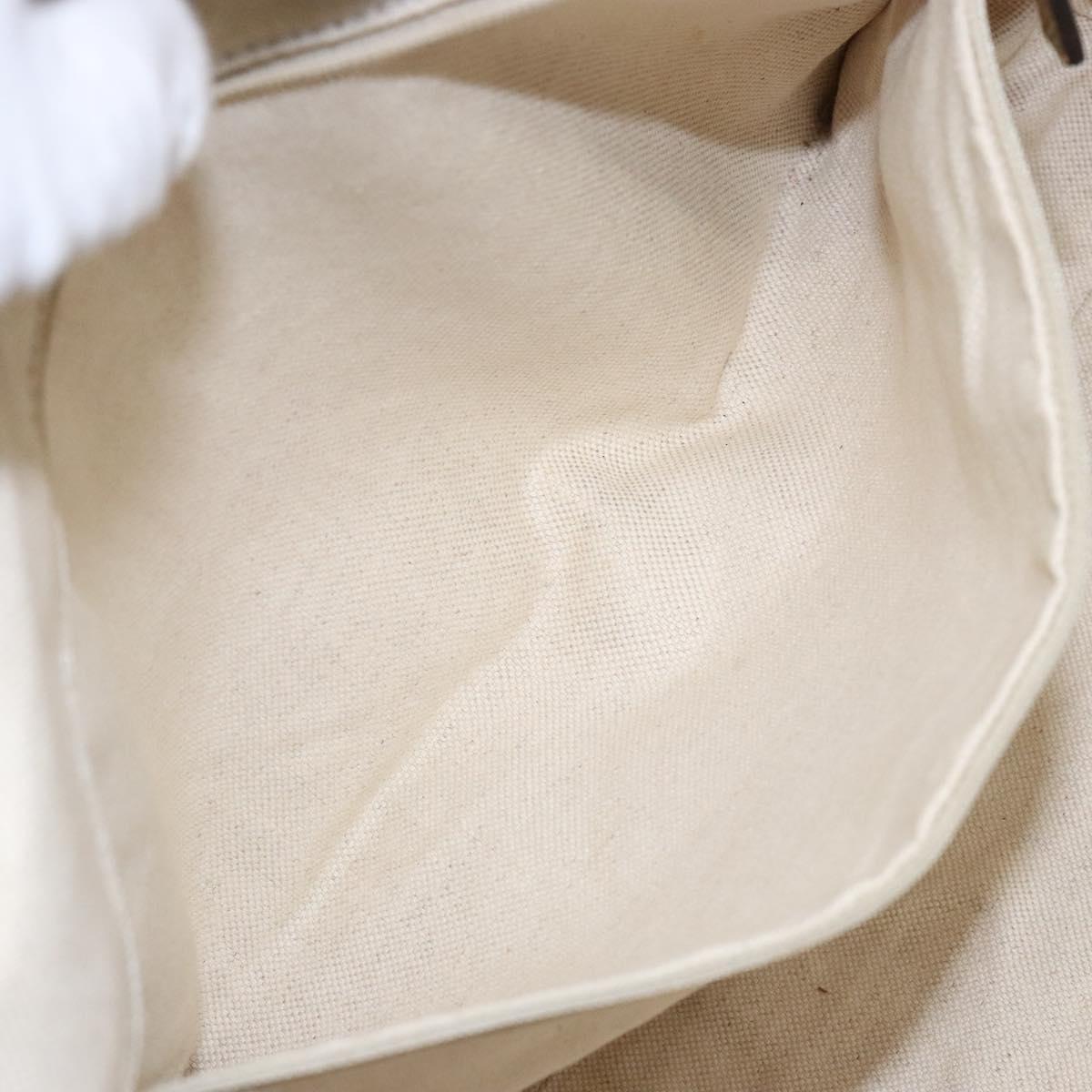 GUCCI GG Canvas Hand Bag Beige Gold 211944 Auth 135993