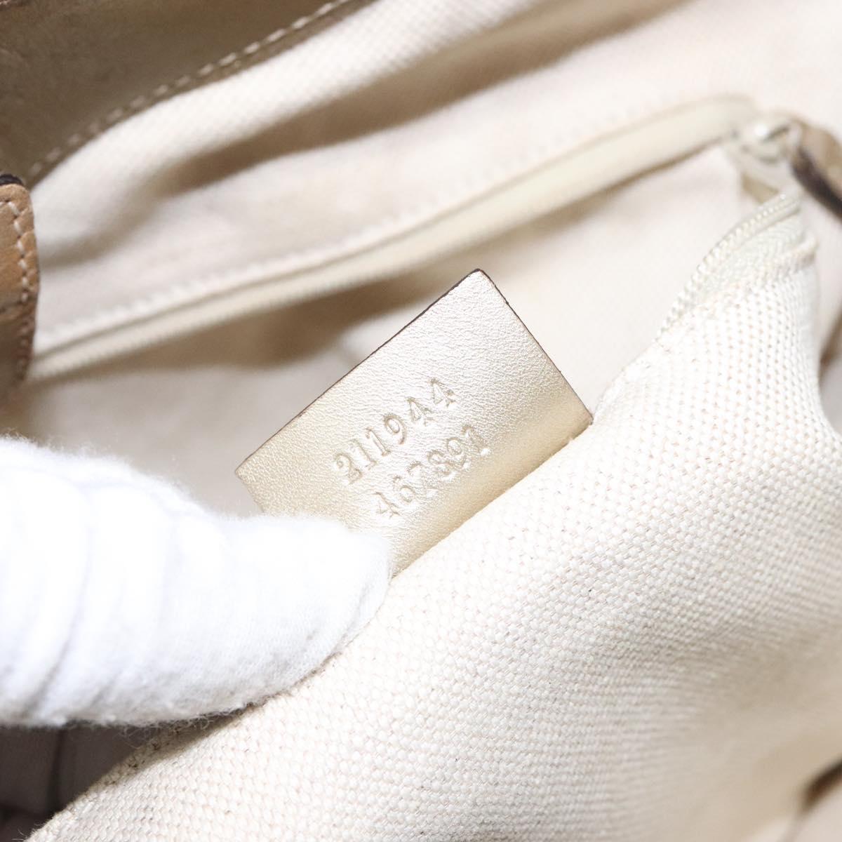 GUCCI GG Canvas Hand Bag Beige Gold 211944 Auth 135993
